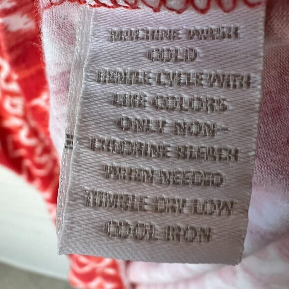 Charter Club Top Womens Size P/L Red & White Geometric Embroidered Chest Cotton - Picture 14 of 16